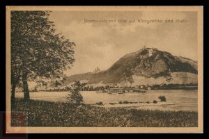 Drachenfels with a view of Koenigswinter and the Rhine, Germany