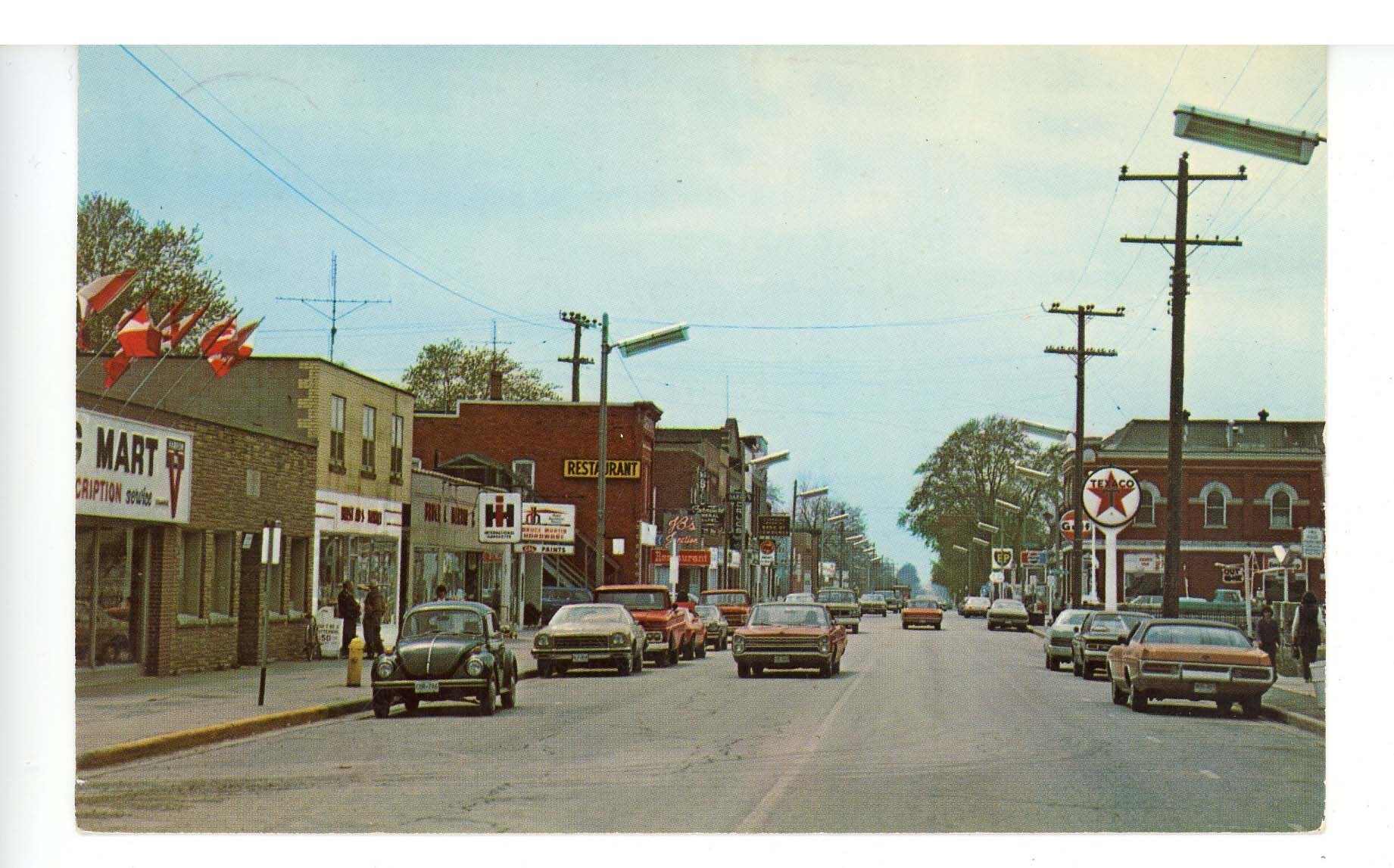 Canada ON, Harrow. Main Street Scene ca 1970 Canada Ontario