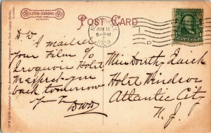 City Park Plainfield New Jersey N.J. WOB Note Antique Postcard 1c Stamp Cancel 