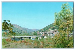 Galeton Pennsylvania Postcard As Viewed From East Side With Bridge c1960 Vintage