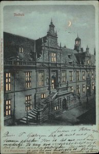 Leiden Netherlands Hold to Light HTL Stadhuis State House c1900Postcard