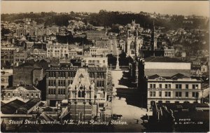 PC NEW ZEALAND, DUNEDIN, STUART STREET, Vintage REAL PHOTO Postcard (B41461)