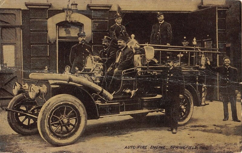 Auto fire engine Springfield Ohio c1916