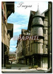 CARTE Postale Moderne Troyes Aube Champagne Capital Rue Champeaux Old houses ...
