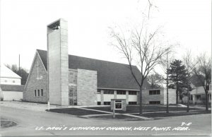 Real Photo Postcard St. Paul's Lutheran Church in West Point, Nebraska