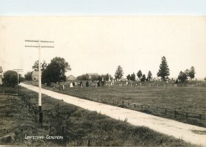 Postcard RPPC Montana Lewiston Cemetry roadside 23-9805