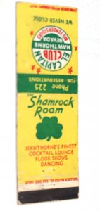 El Capitan Club Shamrock Room Hawthorne Nevada 20 Strike Matchbook Cover