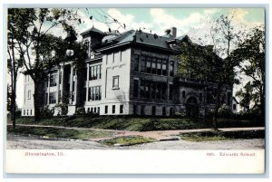 c1905 Edwards School Bloomington Illinois IL Antique Unposted Postcard