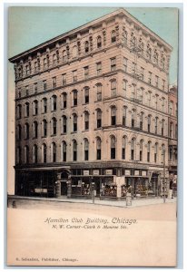 c1905 Hamilton Club Building Monroe Street Chicago IL Antique Postcard