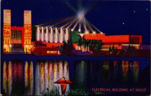 Chicago Columbian Exposition Electrical Building at Night Postcard