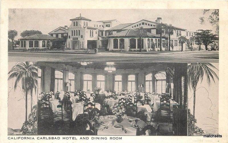 1920s Carlsbad Hotel California Interior Entrance Neuner San Diego 1952