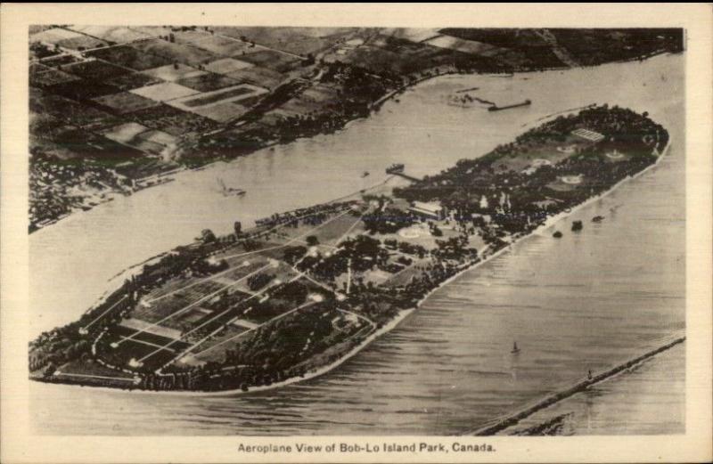 Bob-Lo Island Park Ontario Postcard - Aerial View