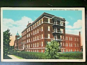 Vintage Postcard 1915-1930 St. Mary's Hospital Columbus Nebraska