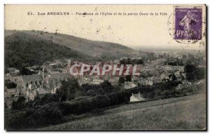 Old Postcard Panorama of Les Andelys & # 39eglise and the western part of the...