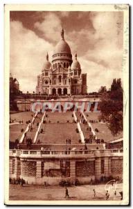 Old Postcard Paris Montmartre Sacre Coeur