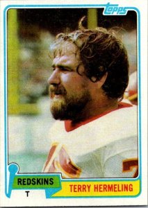 1981 Topps Football Card Terry Hermeling Washington Redskins sk60449