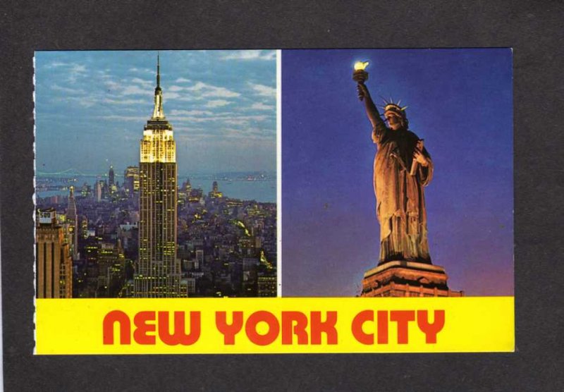 NY Empire State Bldg Building Statue of Liberty NYC New York City Postcard