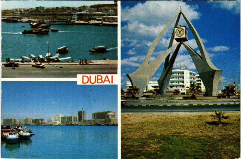 PC CPA U.A.E. , DUBAI, SCENES FROM DUBAI, REAL PHOTO POSTCARD (b16399)