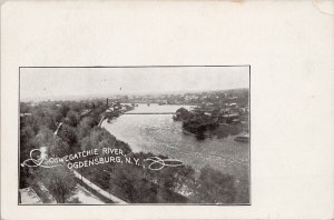 Ogdensburg NY Oswegatchie River Unused Litho Postcard G21 *as is 