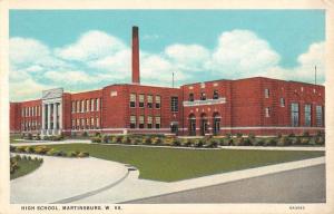 Martinsburg West Virginia High School Street View Antique Postcard K91364
