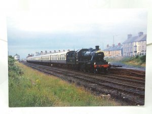 46443 Steam Locomotive Leaving Tywyn Station Cardigan Bay Express Postcard 1987