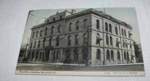 Post Office Building Springfield Illinois Postcard 1134 Pub. by B. S. Bennett