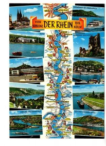 River Map, Von Koblenz Der Rhein Bis Köln, Germany