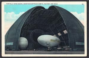 Goodyear Zeppelin Corp Airship Factory and Dock Akron Ohio Postcard 1920s #5