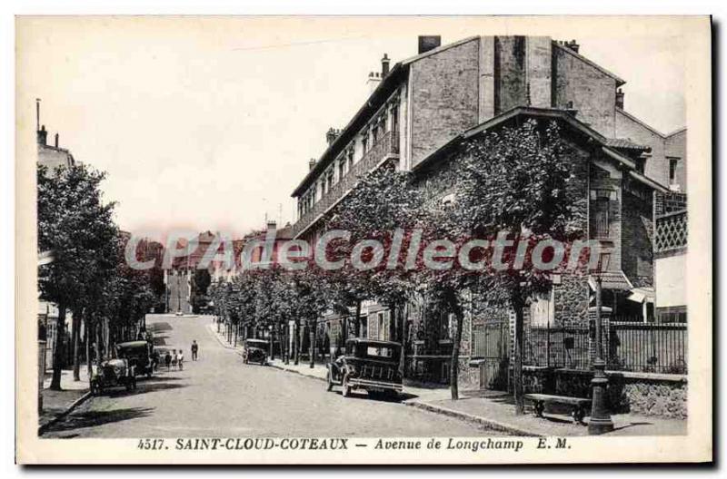 Postcard Old Saint Cloud Coteaux Avenue Longchamp