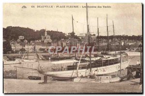 Old Postcard Deauville Beach Fleurie The Basin Yachts