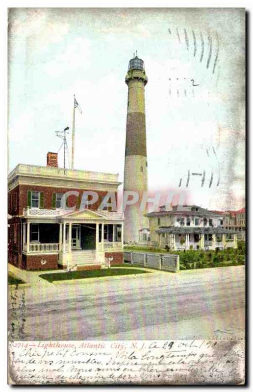 Postcard Old Lighthouse Atlantic City