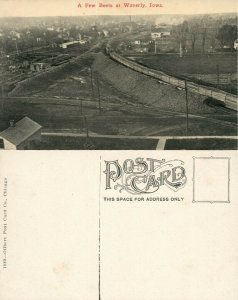 A FEW BEETS IN WAVERLY IOWA ANTIQUE POSTCARD  railway railroad train