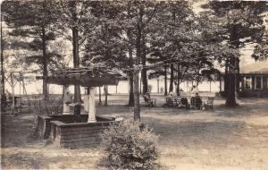 D36/ Pine Lodge Michigan? Mi Real Photo RPPC Postcard Well c1920 Shore