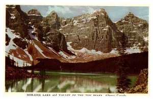 Postcard MOUNTAIN SCENE Moraine Lake Alberta AB AP9649