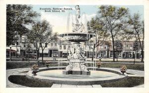 ROCKLAND, IL Illinois  FOUNTAIN~SPENCER SQUARE Street Scene  c1920's Postcard