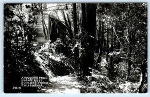 RPPC BOULDER CREEK, California CA ~Trail EVANS REST Santa Cruz County Postcard