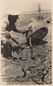 Fearless Freddie Poisonous Snakes Pets Durban Park South Africa  Old Postcard