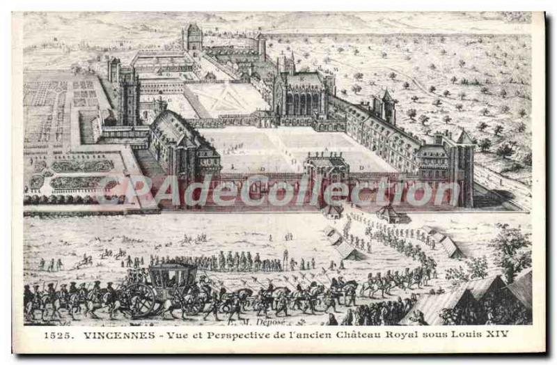 Postcard Old Vincennes And Perspective View From your old one Royal Castle Un...