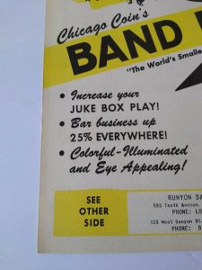 Chicago Coin Band Box Jukebox Flyer 1952 Original Animated Manikin Musicians NOS