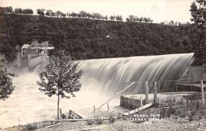 Ozark Beach Missouri birds eye view showing Ozark Dam real photo pc Y13440 