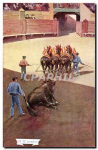 Old Postcard Bullfight Bullfight El arrastre