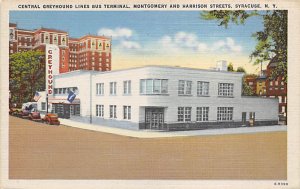 Central Greyhound Lines bus terminal, Montgomery and Harrison streets Syracus...