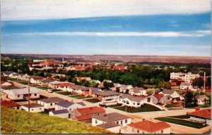 Havre Montana MT Postcard UNP chrome birds eye town view Hi Line