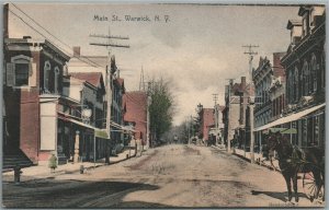 WARWICK NY MAIN STREET ANTIQUE POSTCARD