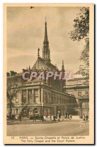 Old Postcard Paris Sainte Chapelle and Palais de Justice