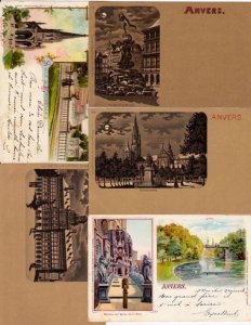 BELGIUM 77 Vintage Litho Postcards pre-1910 (L2914)