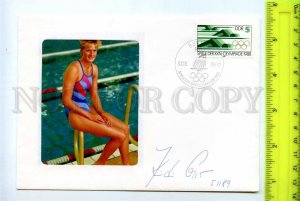 414693 EAST GERMANY GDR 1988 Olympic swimming champion Kristin Otto autograph