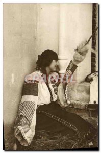 Old Postcard Romania Spinner Folklore