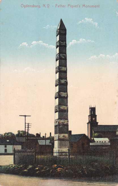 Father Piquet's Monument - Ogdensburg NY, New York - pm 1909 - DB