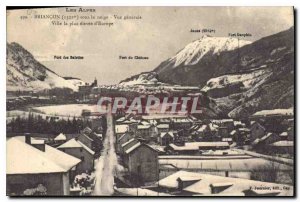Old Postcard Briancon under snow General view City the highest in Europe